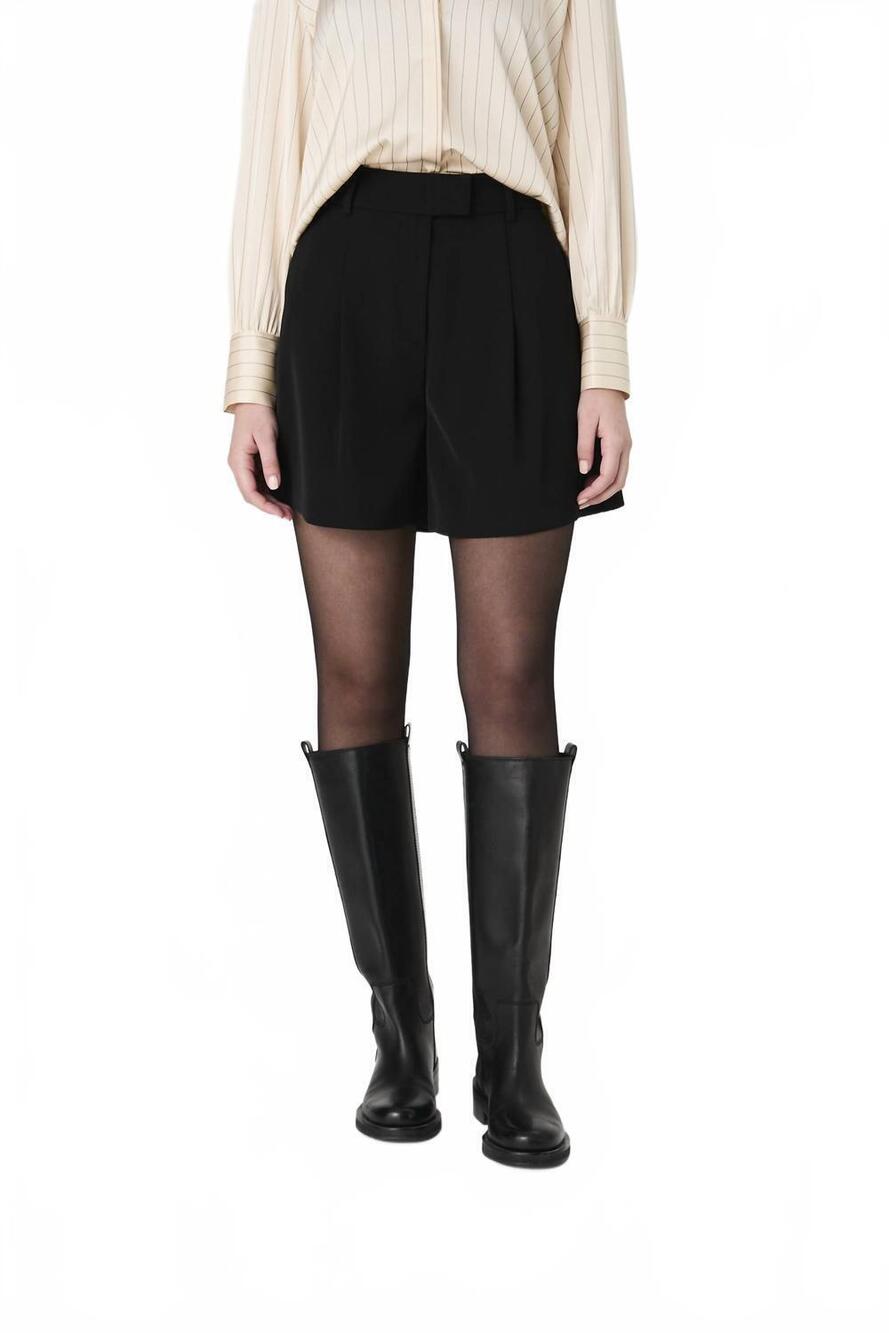 NEW FRENCH CONNECTION harry suiting wide leg shorts in black